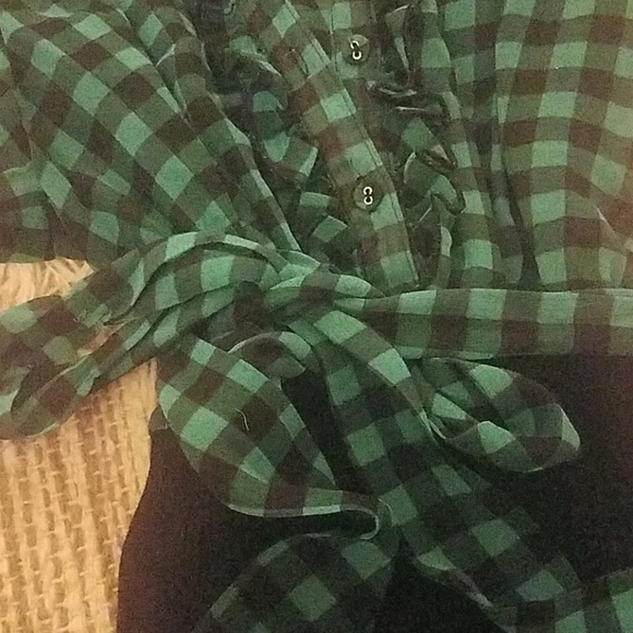 Forever 21 small green checked shirt - Picture 4 of 6